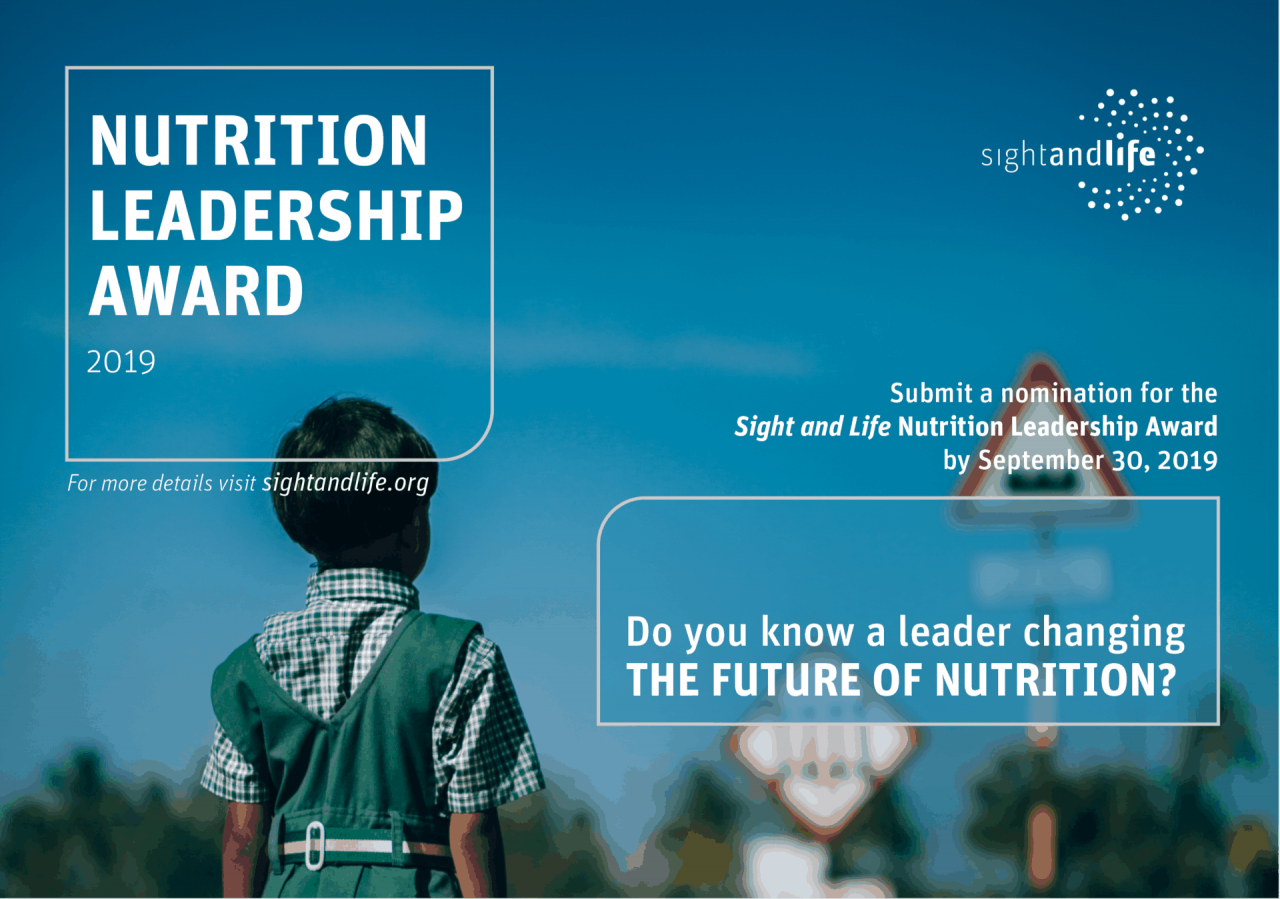 Sight and Life Nutrition Leadership Award – Nominations Open
