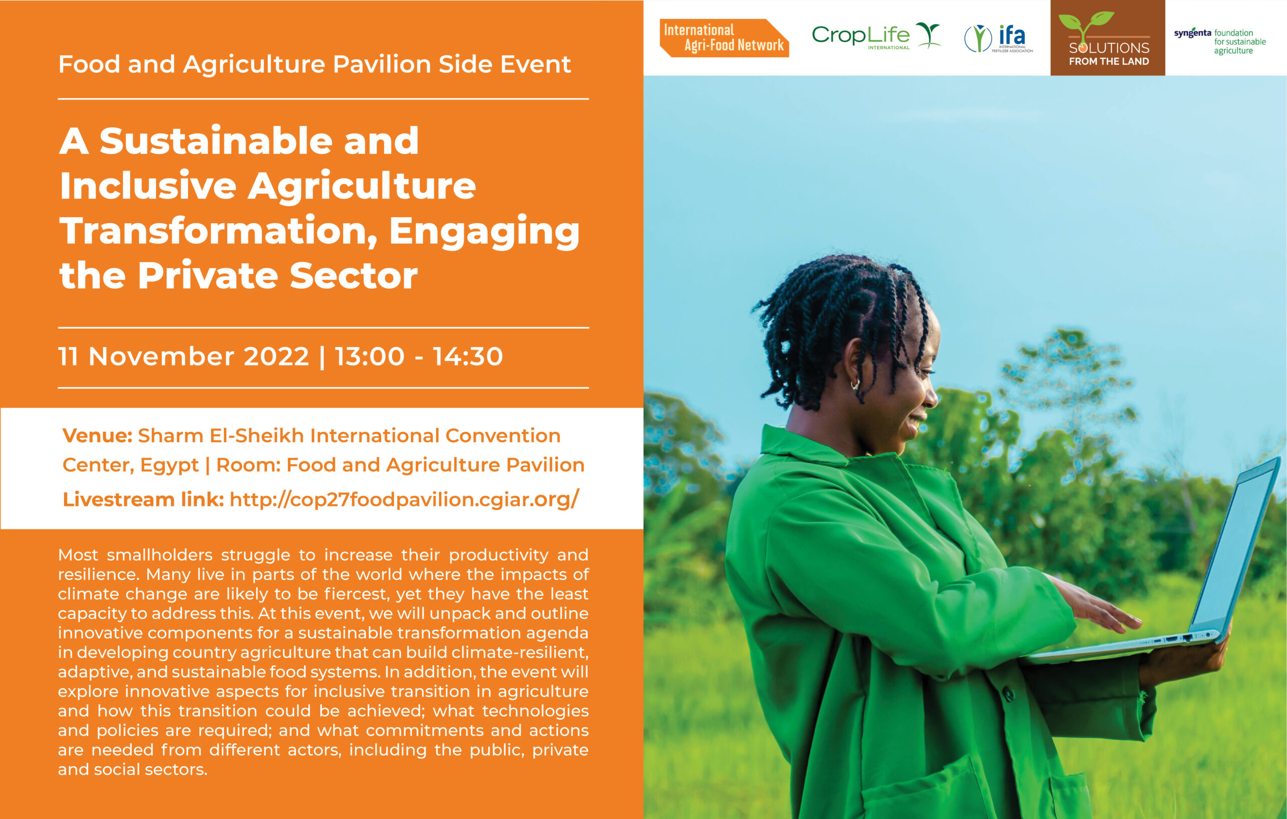 A sustainable and inclusive agriculture transformation, engaging the private sector